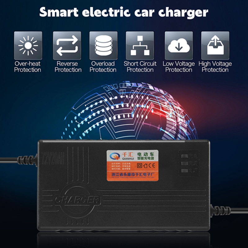 T82C sıcak satış-72V 20AH moto - 84V 20A Smart Charger incelemesi ve fiyatı